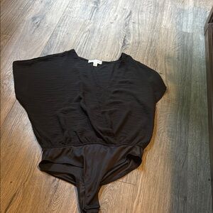 Black V-Neck Bodysuit